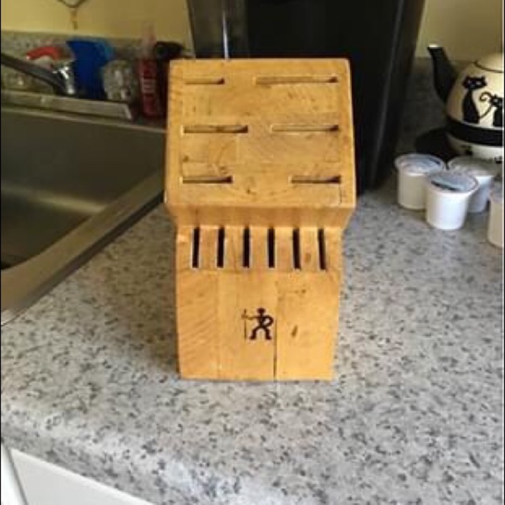 J.A. Henckles Kitchen Wood Block with knives